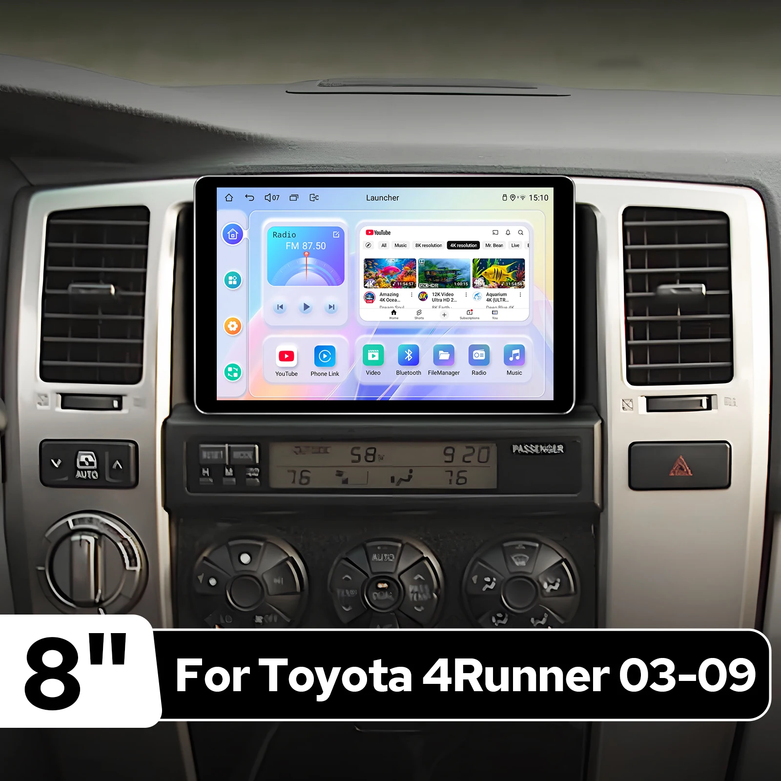 

Автомагнитола Plug&Play 8 дюймов Android для Toyota 4Runner 2003-2009, 4 ГБ ОЗУ, 64 ГБ ПЗУ, беспроводной CarPlay/Android Auto, простая установка