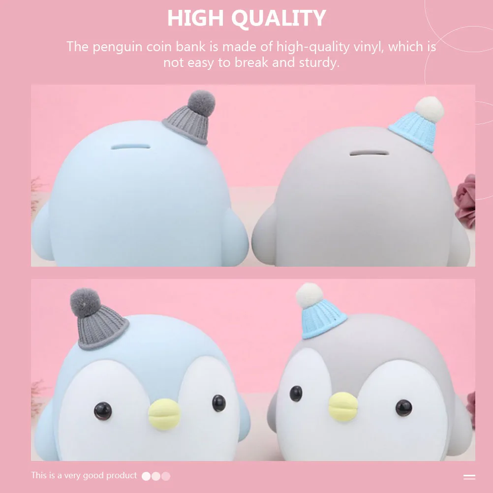 クリエイティブなペンギンの形をしたコインジャー 細かい細工 子供用マネーホルダー ホームオフィスの装飾 ホリデープレゼント