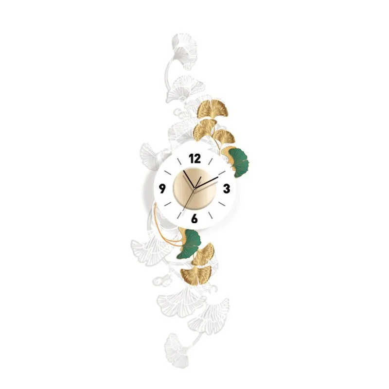 

Ginkgo biloba living room with clock decoration painting high sense