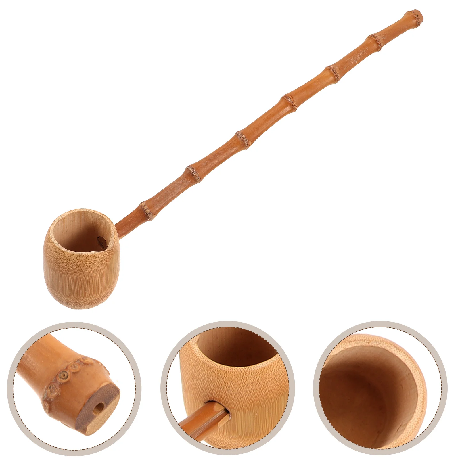 Bamboo Water Ladle Long Handle for Garden Watering Spoon Home Ladles Dining Hall Household Kitchen