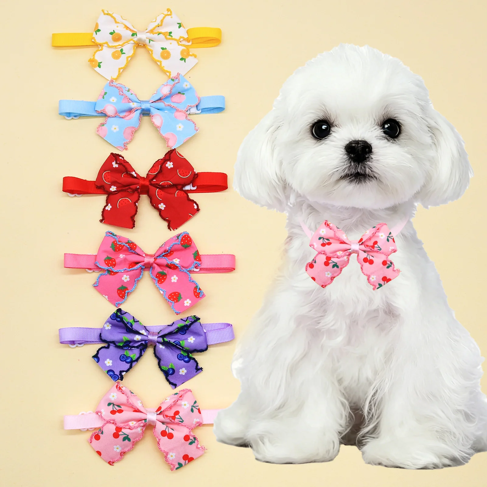 Lazos ajustables con estampado de frutas para perros y gatos - imagen 2