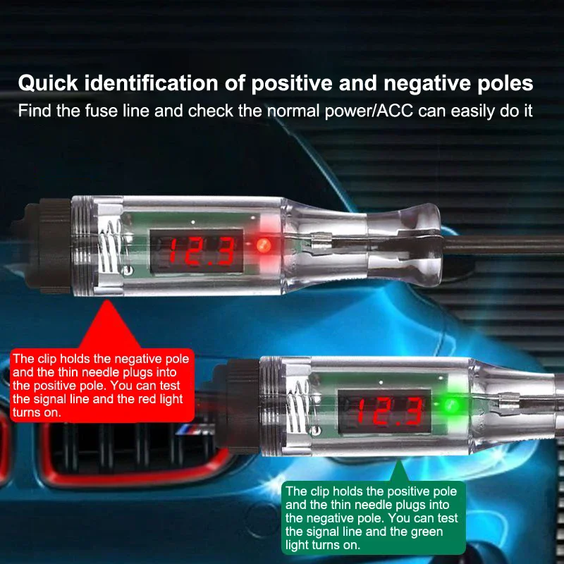 Diagnose Electrical Issues Instantly! Digital Display Voltage Circuit Tester, 6V-24V Multifunction Auto Probe Pen