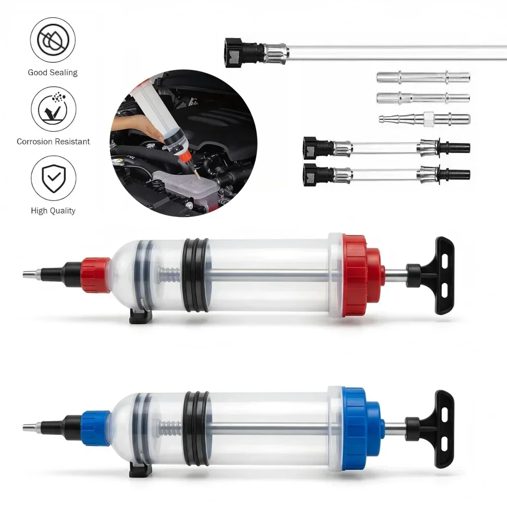 1500cc Manual Car Oil Fluid Extractor Suction Vacuum Brake Liquid Transfer Filling Syringe Injecting Pump For Fuel Gas Water