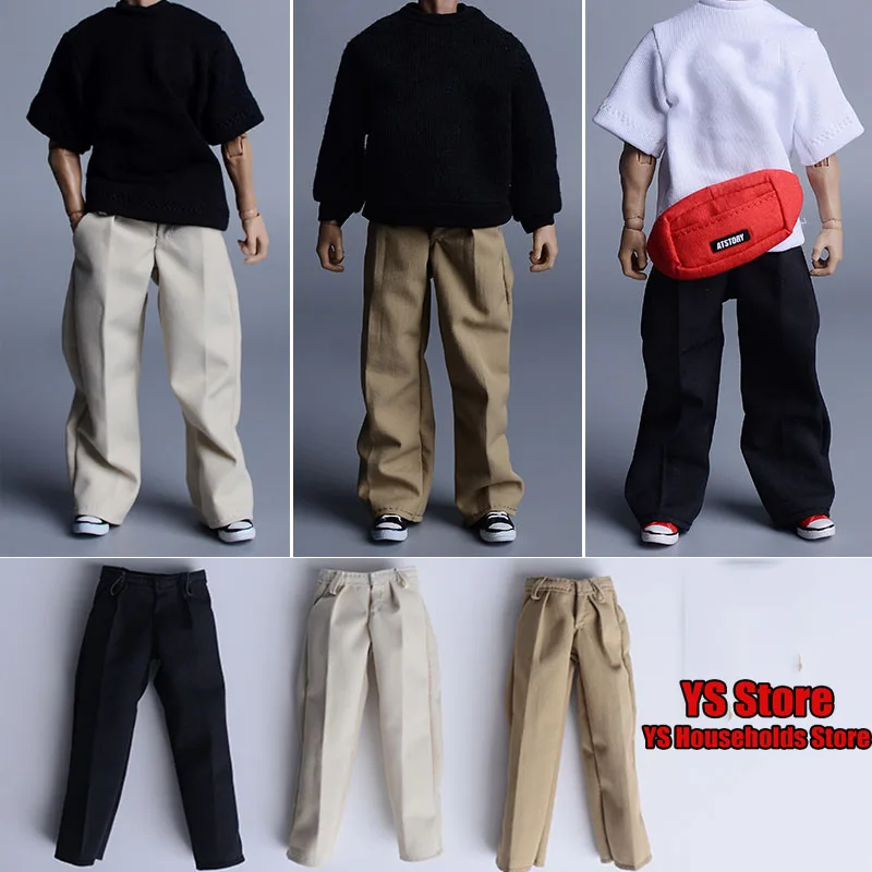 1/12 Man Soldier Loose Casual Suit Pants Fashio Commute Trousers Clothing Accessory Fit 6