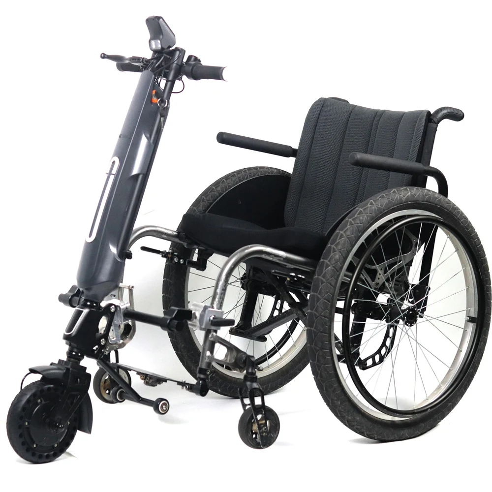 Picture 5: Coofull Joyebikes 36V 7.5Ah Wheelchair Power Assist Attachment Wheelchair Handcycle Kit for Manual Wheelchair Tractor