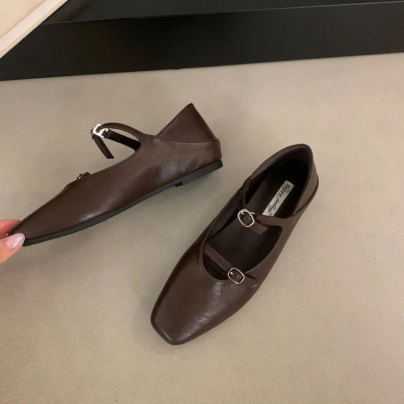 Schuhe, Lolita-Stil, flache Damenschuhe mit Schnallenriemen, Mary Janes, Damen-Flats, die die Körpergröße optisch erhöhen, weich, modisch, flache Damenschuhe. – Detail 10