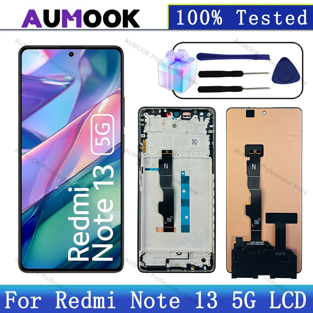 New Tested For Xiaomi Redmi Note 13 2312DRAABG LCD Display Touch Screen For Redmi Note 13 5G 2312DRAABI LCD Screen Replacement