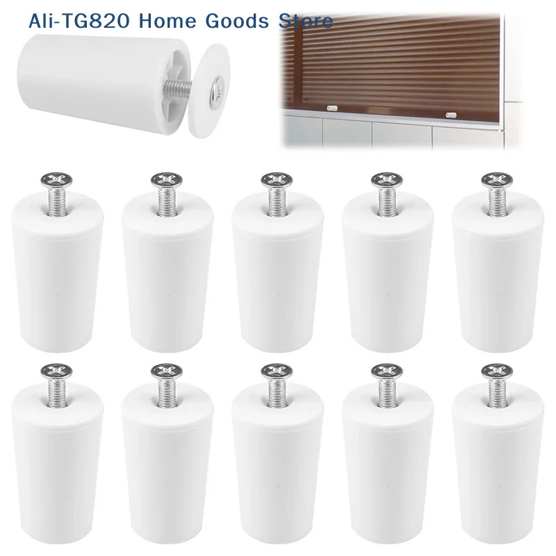 [TG820]8pcs White Plastic Blind Stoppers Smooth Compact Roller Shutter Repair Curtains Accessories Window Blind Stopper Parts