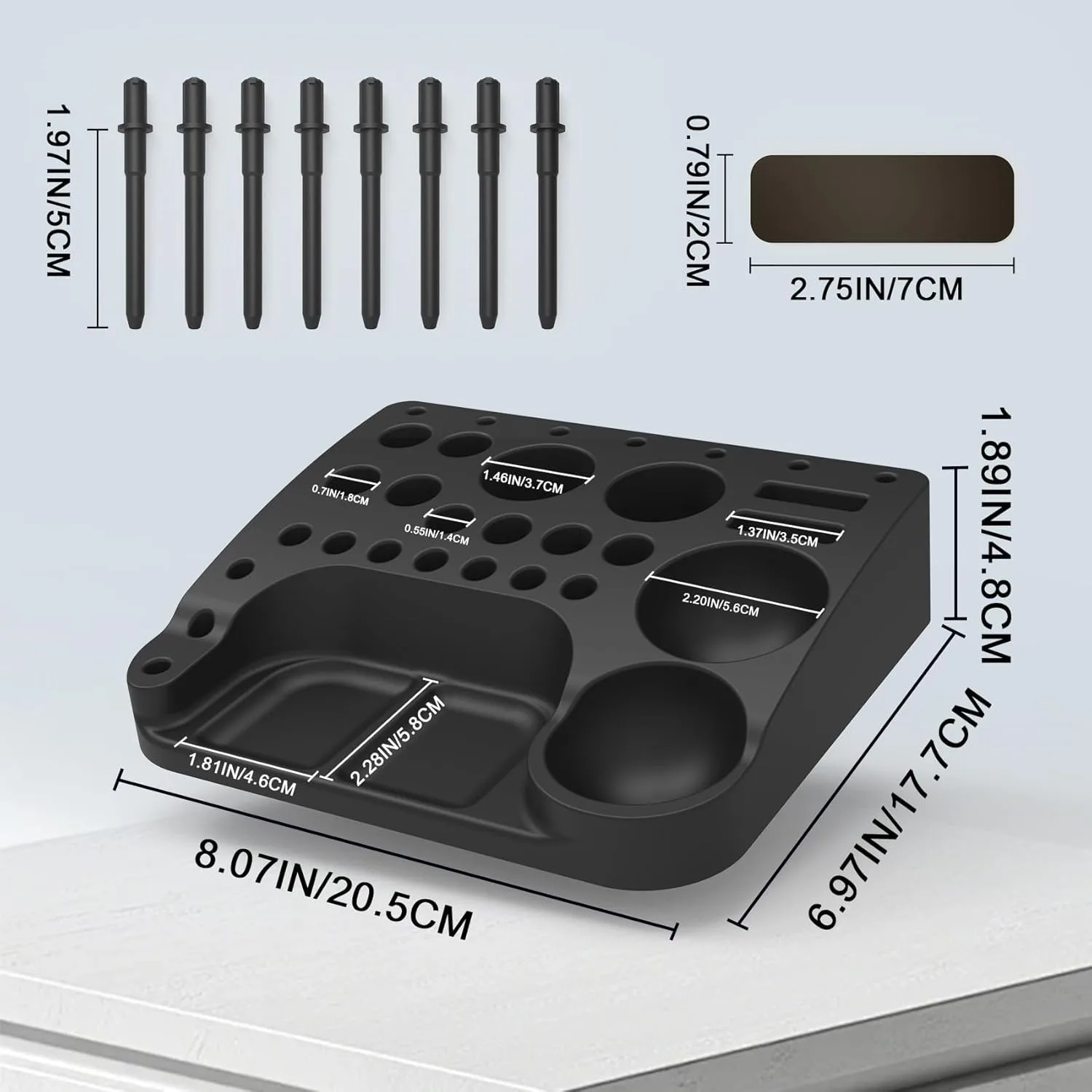 

Fly Tying Tool Organizer with Soft Magnets ABS Material Desktop Caddy Thread Spool Stand Secure Tray for Fly Fishing Accessories