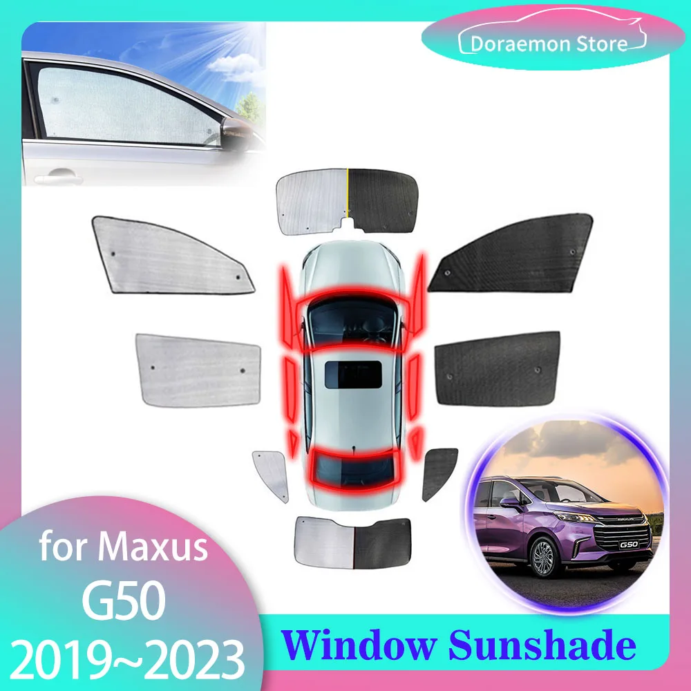 

Солнцезащитные занавески с полным покрытием для Maxus G50 2019 ~ 2023 2020 2021 2022, задние ветрозащитные занавески, солнцезащитные занавески, Передние боковые окна, коврики, аксессуары
