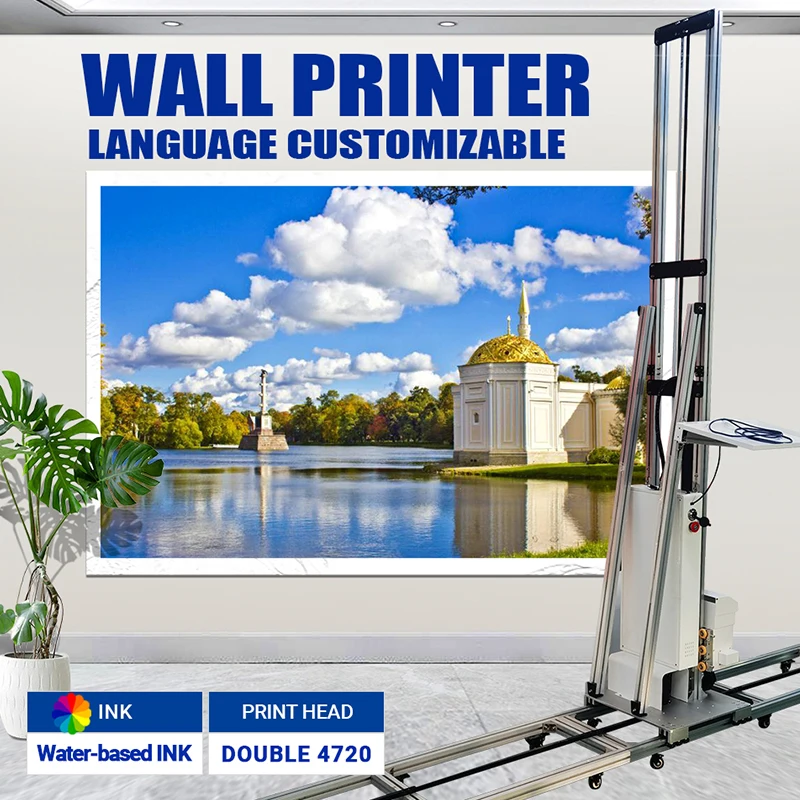 Automatic Wall Inkjet Printer Move by Wheel , 3D Effect Vertical Wall Multifunctional Inkjet Printers