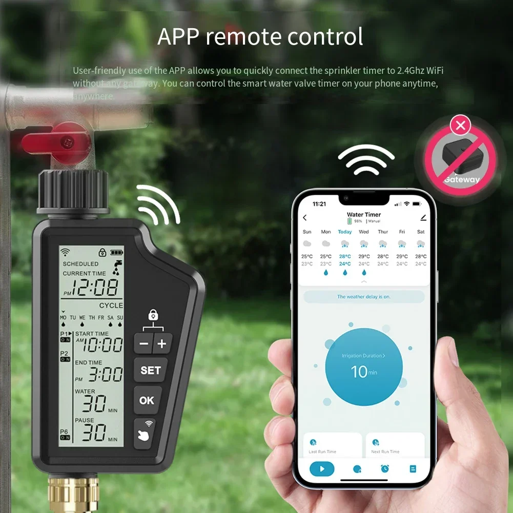 For Alexa Compatible Smart Watering Timer for Outdoor Use Designed to Work Seamlessly with For Tuya WiFi Systems