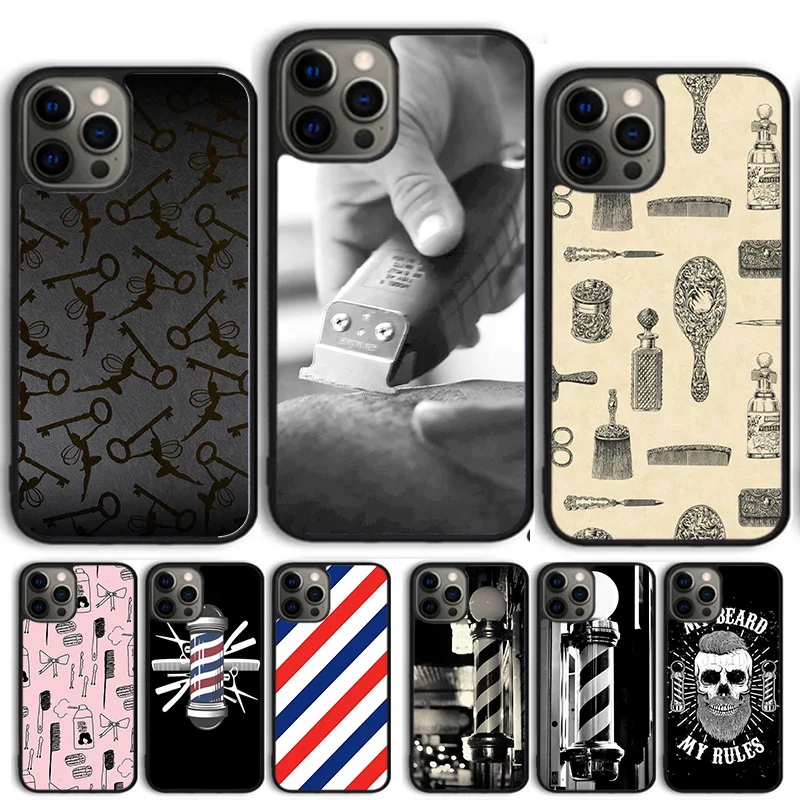 Barber Shop Hair Stylist Salon Phone Case Cover For iPhone 15 16 14 XR X XS Max Plus 11 Pro Max 13 Pro Max 12 mini coque