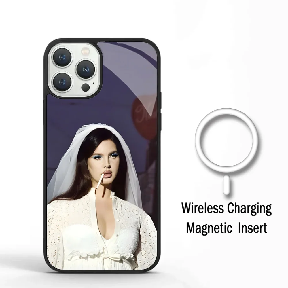 L-Lana Del Rey Singer Phone Case For IPhone 11 12 13 14 15 Plus Pro Max Mirror Acrylic Cover For Magsafe