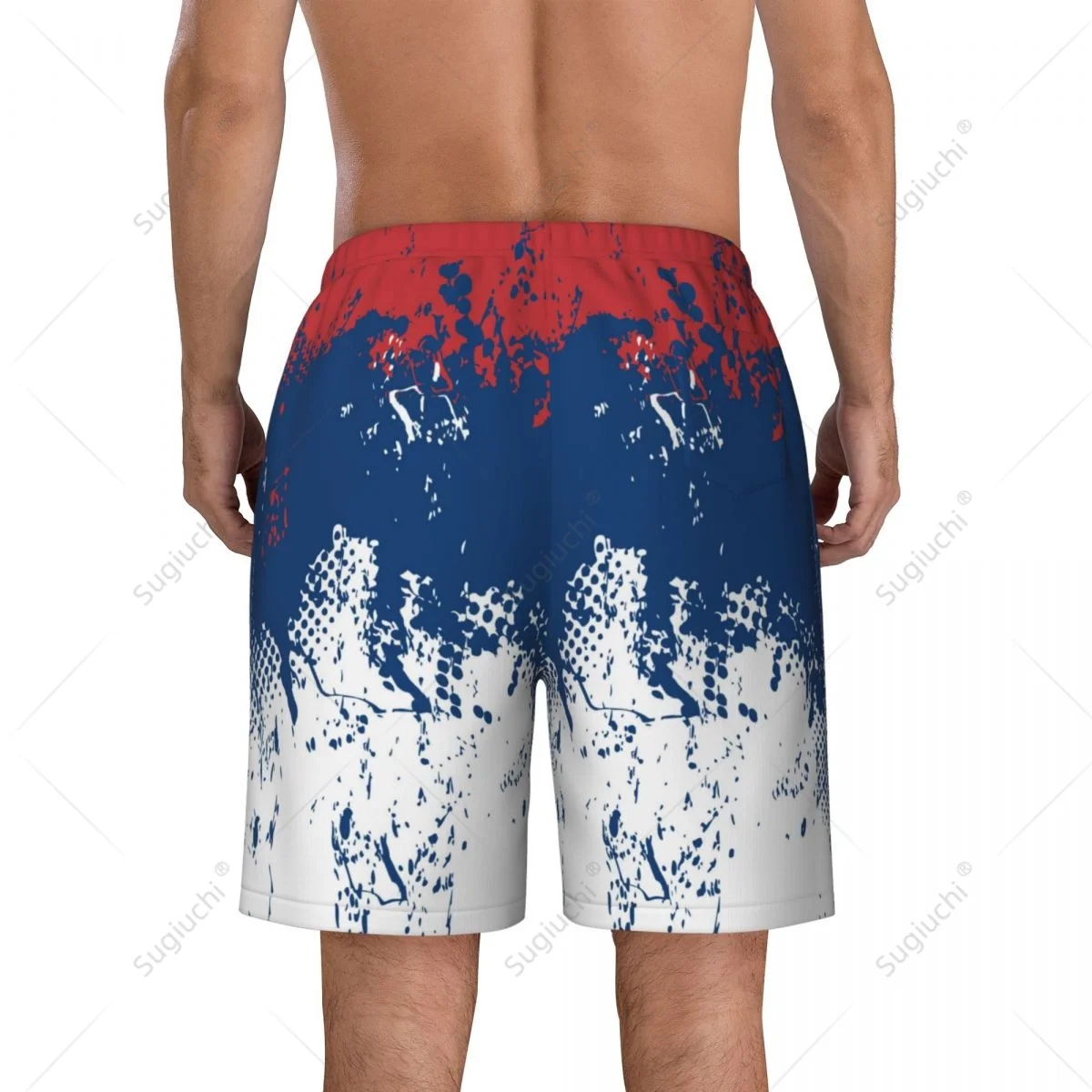 Men's Serbia Flag Beach Pants Board Shorts Surfing Boys Soccer Cycling Swimwear Running Polyester