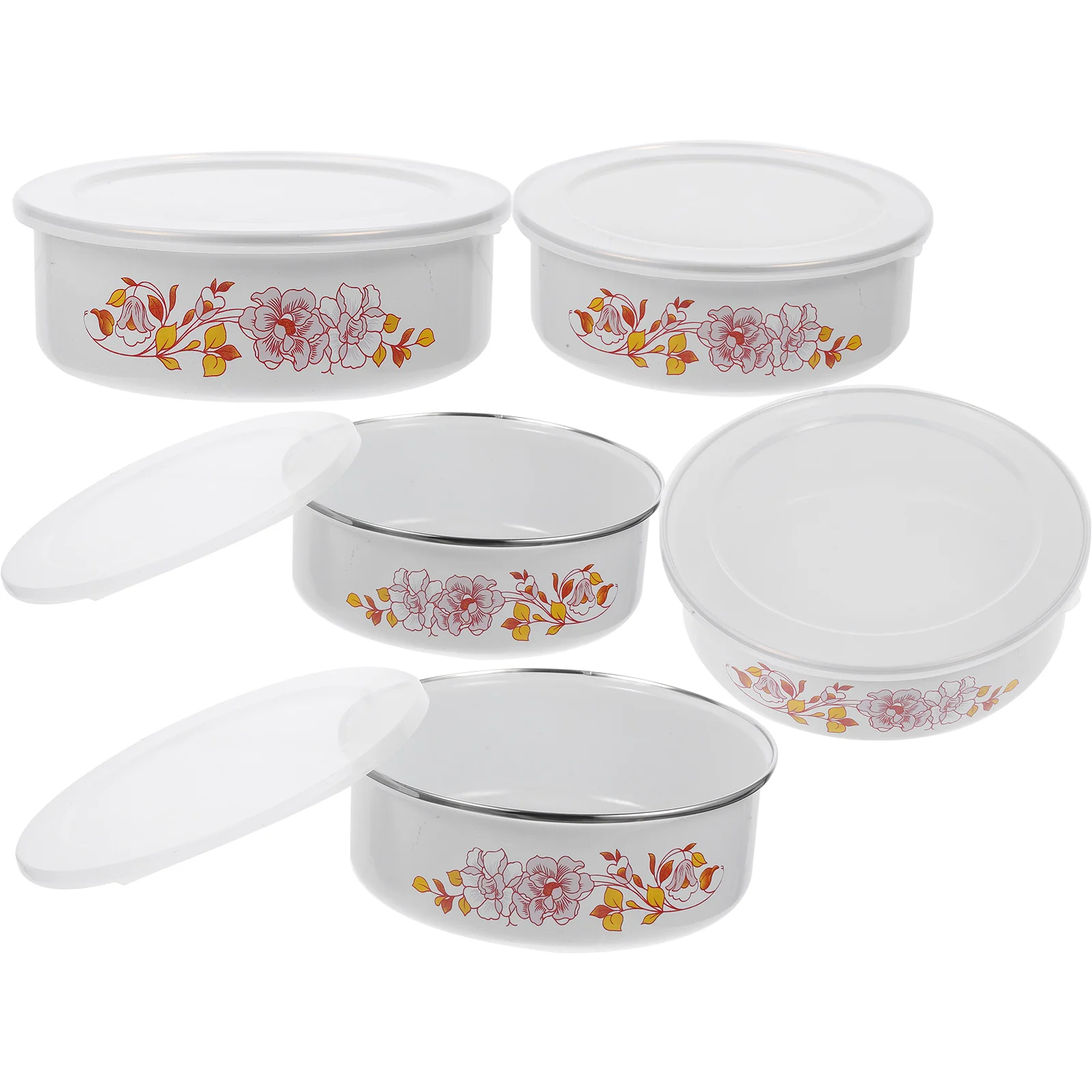 

5 Pcs Containers for Food Salad Instant Noodle Storage Bowl with Lid Kitchen Gadgets Household Cereal Small Bowls Lids