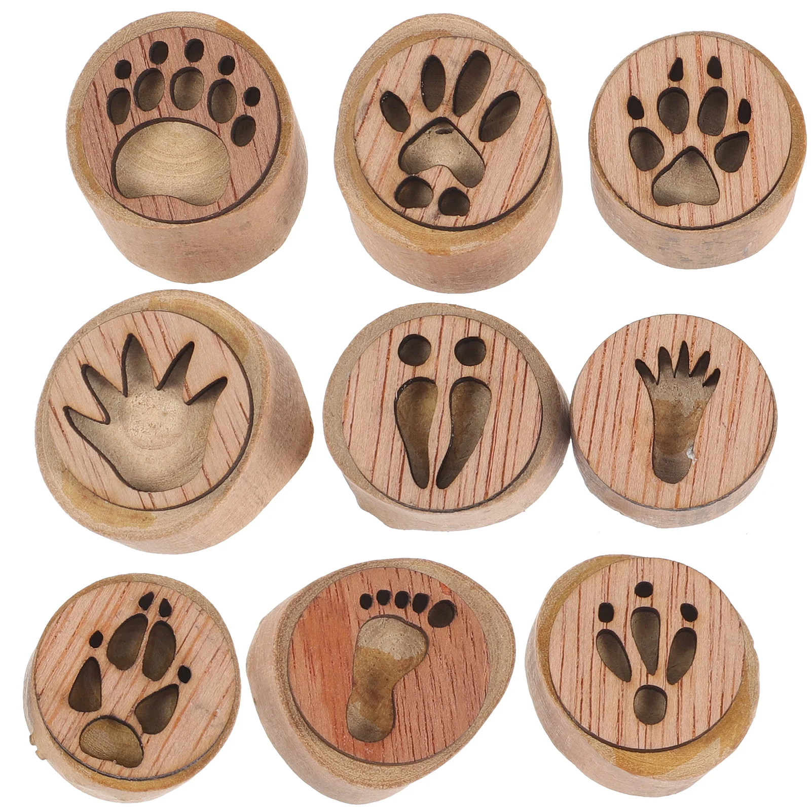 

1 Set of Wooden Stamps Retro Stamp DIY Footprint Stamp Outdoor Stamp DIY Stamps footprint stamps stamps for crafts