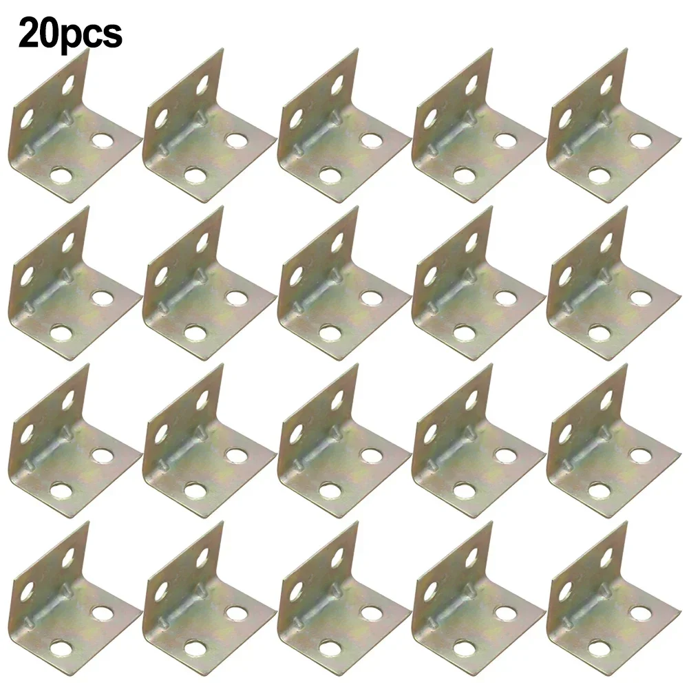 20x 90 Degree Angle Bracket Cabinet Stainless Steel Corner Brace Joint Bracket Fastener Angle Iron Plate Bracket Fixed Connector