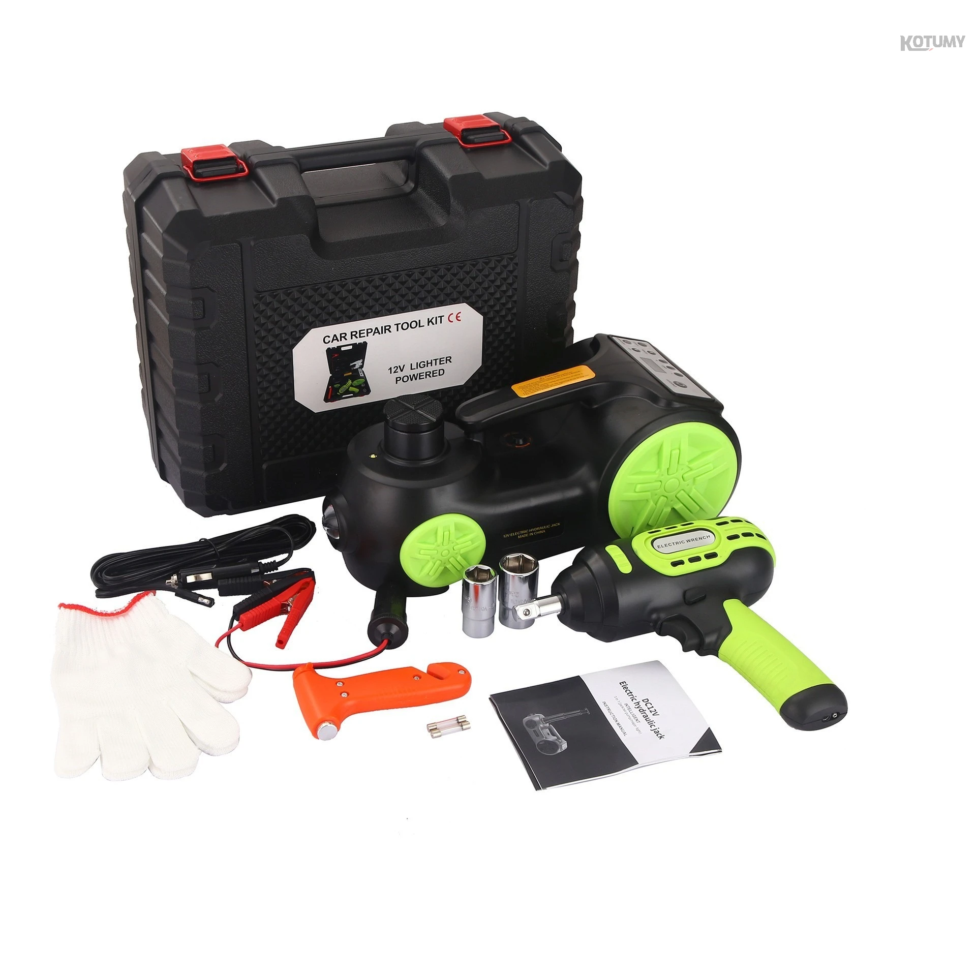 

Portable 5T Auto Electric Jack Kit Tire Inflator & Electric Wrench Integrated Vehicle Maintenance Tools