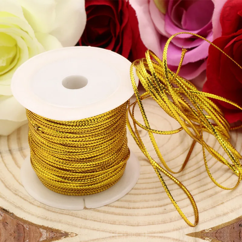 23m 1MM Metallic Ornament String Silver Gold Color Cord Jewelry Thread For Christmas Tree Hanging Crafts Making Gift Decoratiion
