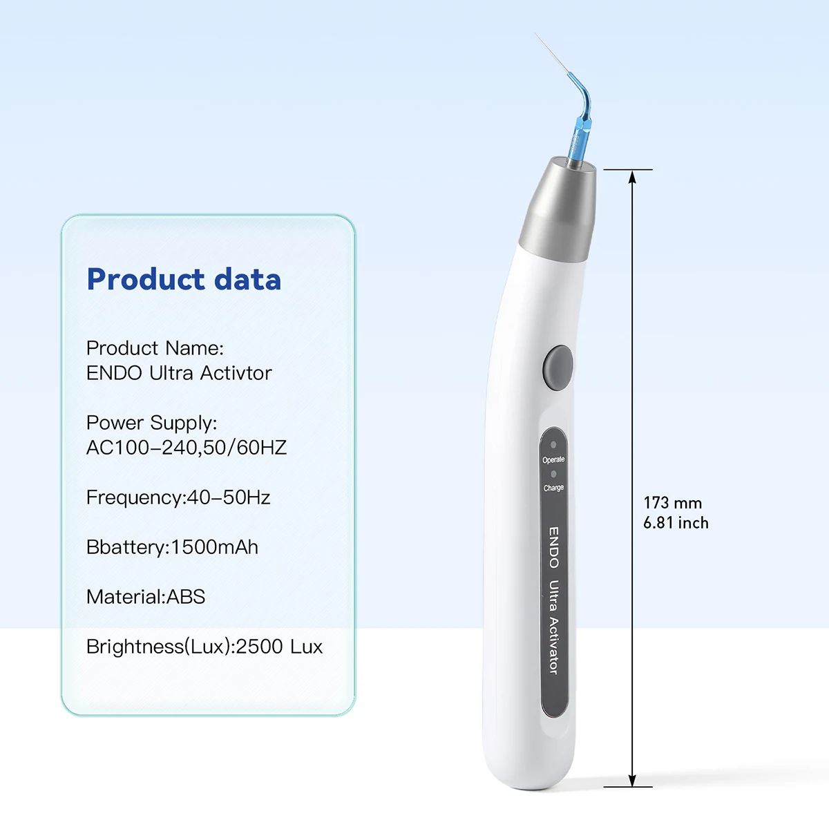منشط إندو للأسنان مع أطراف ري ضوء LED لأداة طب الأسنان أداة ري قناة الجذر أدوات طب الأسنان اللبية AZDENT
