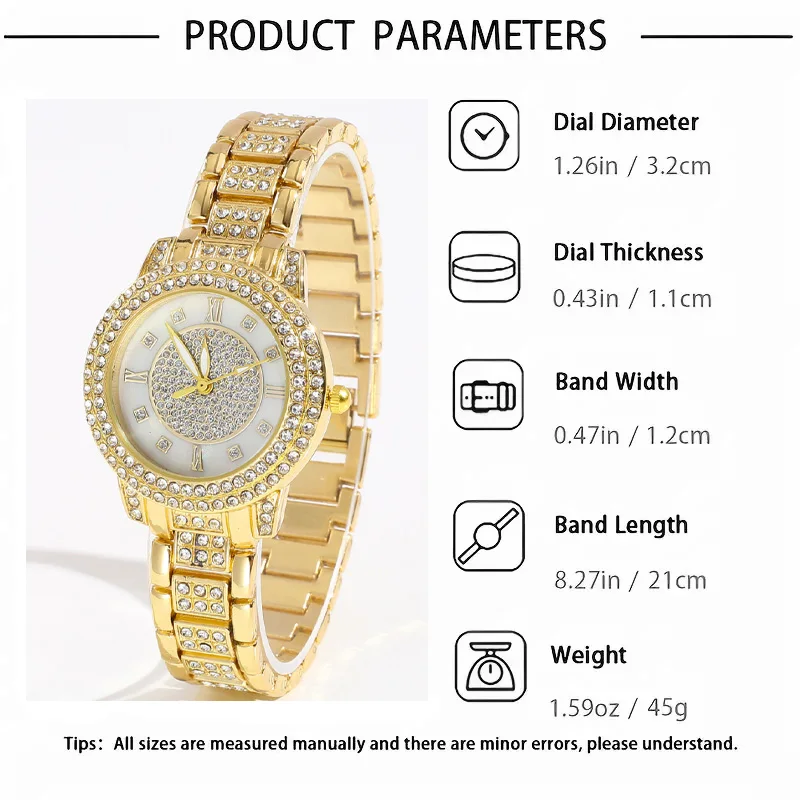 6-piece Ladies' Watch and Accessories Set, Elegant and Luxurious, High Quality, Ideal for Gifting