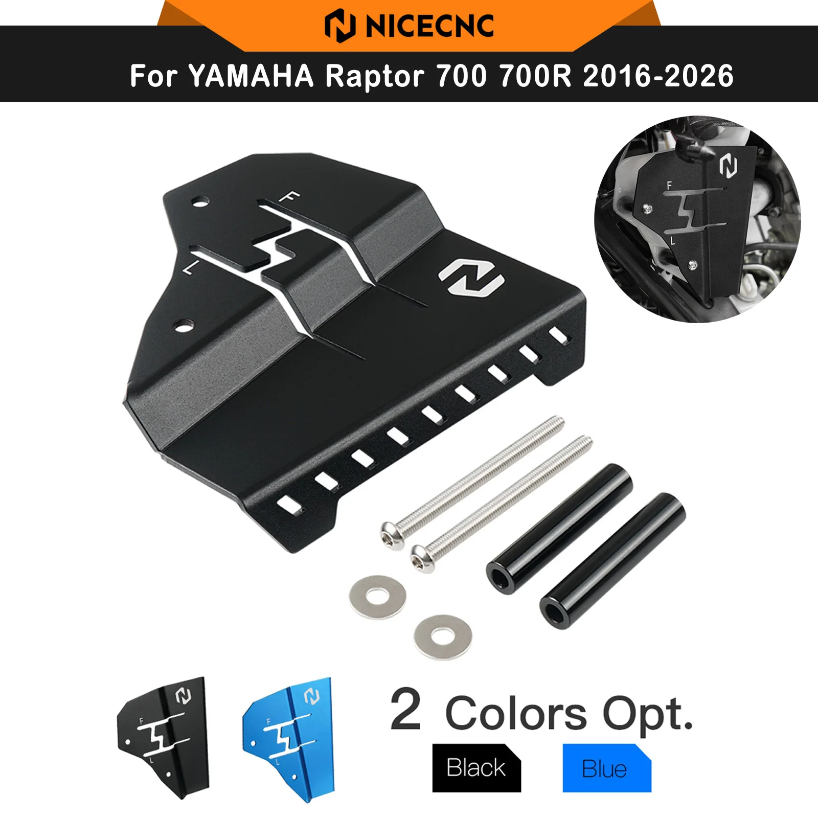 

NICECNC For Raptor 700 Expansion Tank Guard For Yamaha Raptor 700 2006-2011 2013-2026 700R 2016-2026 Aluminum ATV Accessories