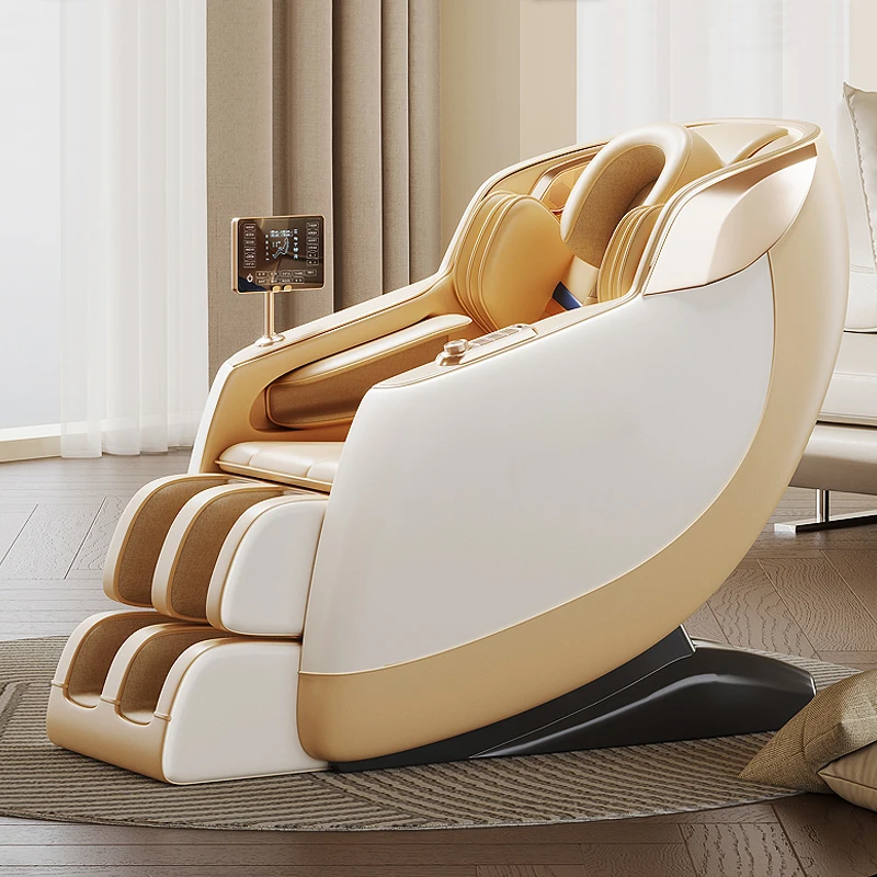 كرسي أريكة تدليك عالي الجودة أسود ثلاثي الأبعاد بدون جاذبية يخف من تعب الجسم بسرعة مع تقنية ضغط الهواء