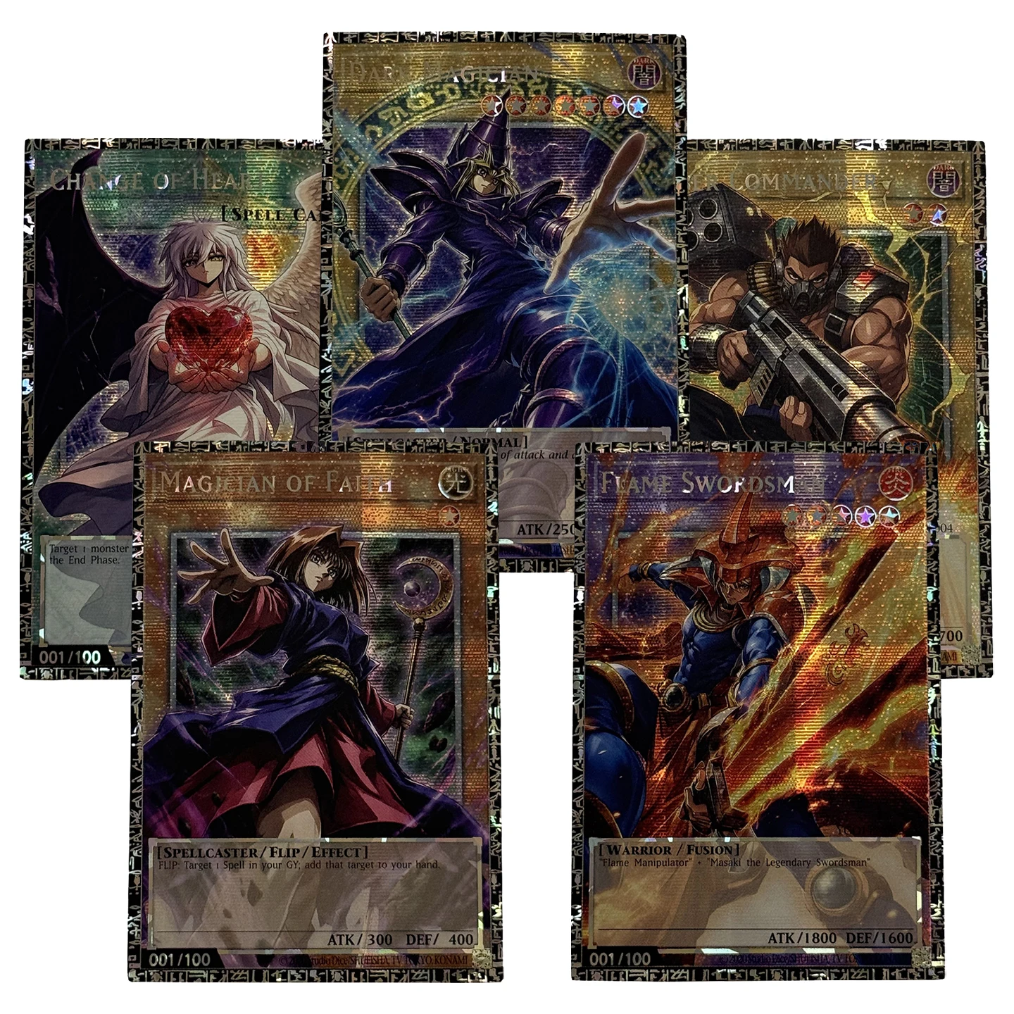 Yu-Gi-Oh! Sammlung DIY Proxy-Karten GMR Flame Swordsman Change of Heart Cyber Commander Dard Magician Dark Magician Nicht-Original