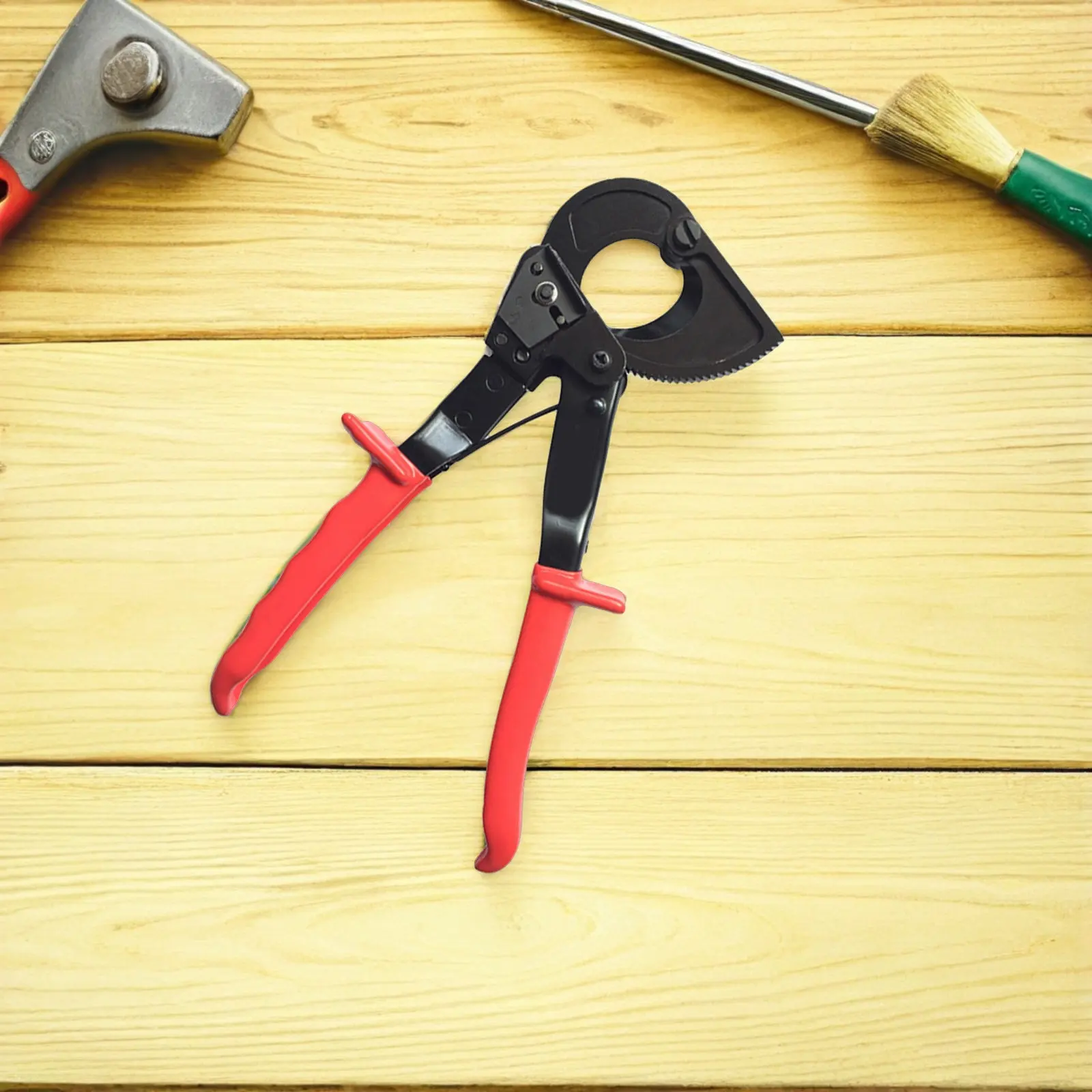 Ratchet Cable Cutter Wire Pliers Aluminum Copper Electrical Slicer Heavy Duty Tool Compact Design One Hand Operation Safety Lock