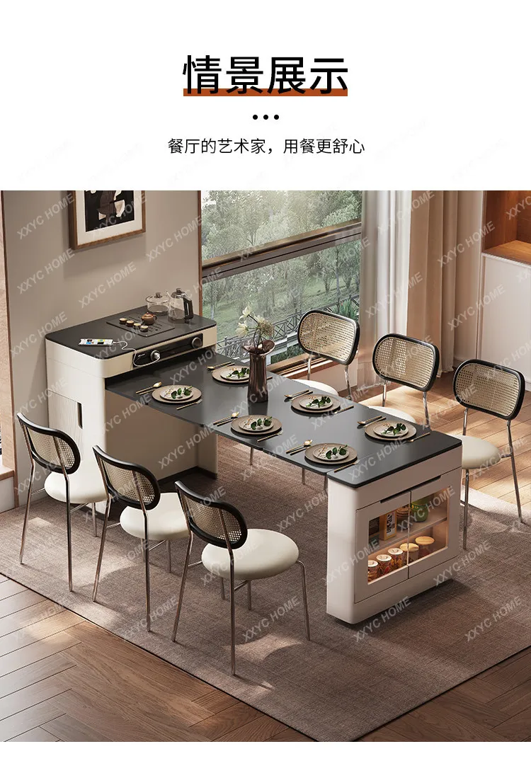 LSide cabinet, island table, integrated dining table, household retractable folding multi-functional guide table, dining tabl