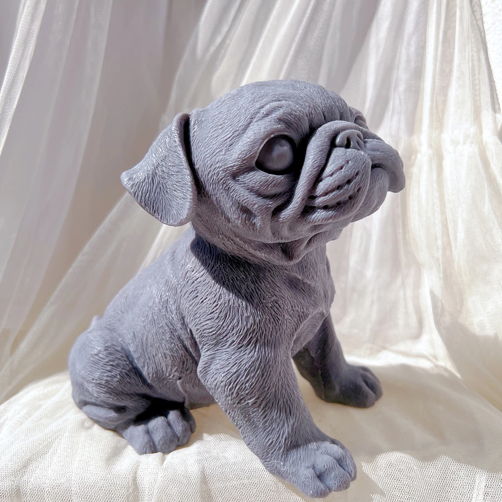 Imagem -05 - English Bulldog Moldes de Vela para Home Decor Vela do Cão Molde de Silicone Animal Cera de Soja Britânico Cachorro Presente do Amante