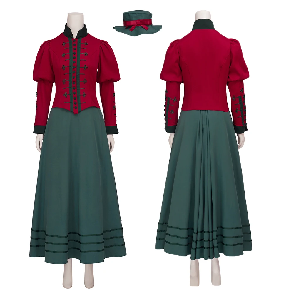 

1890's Dress Victorian Gown Edwardian Costume Women Medieval Jacket Skirt Vintage Suit Historical Halloween Christmas Costume