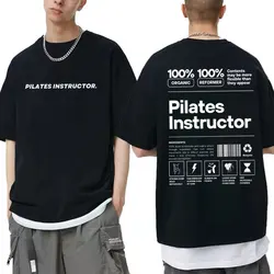 Pilates Instructor Pump Cover Tshirt Men Women Fitness Funny Powerlifting Workout Bodybuilding T-shirts Male Gym Oversized Tees