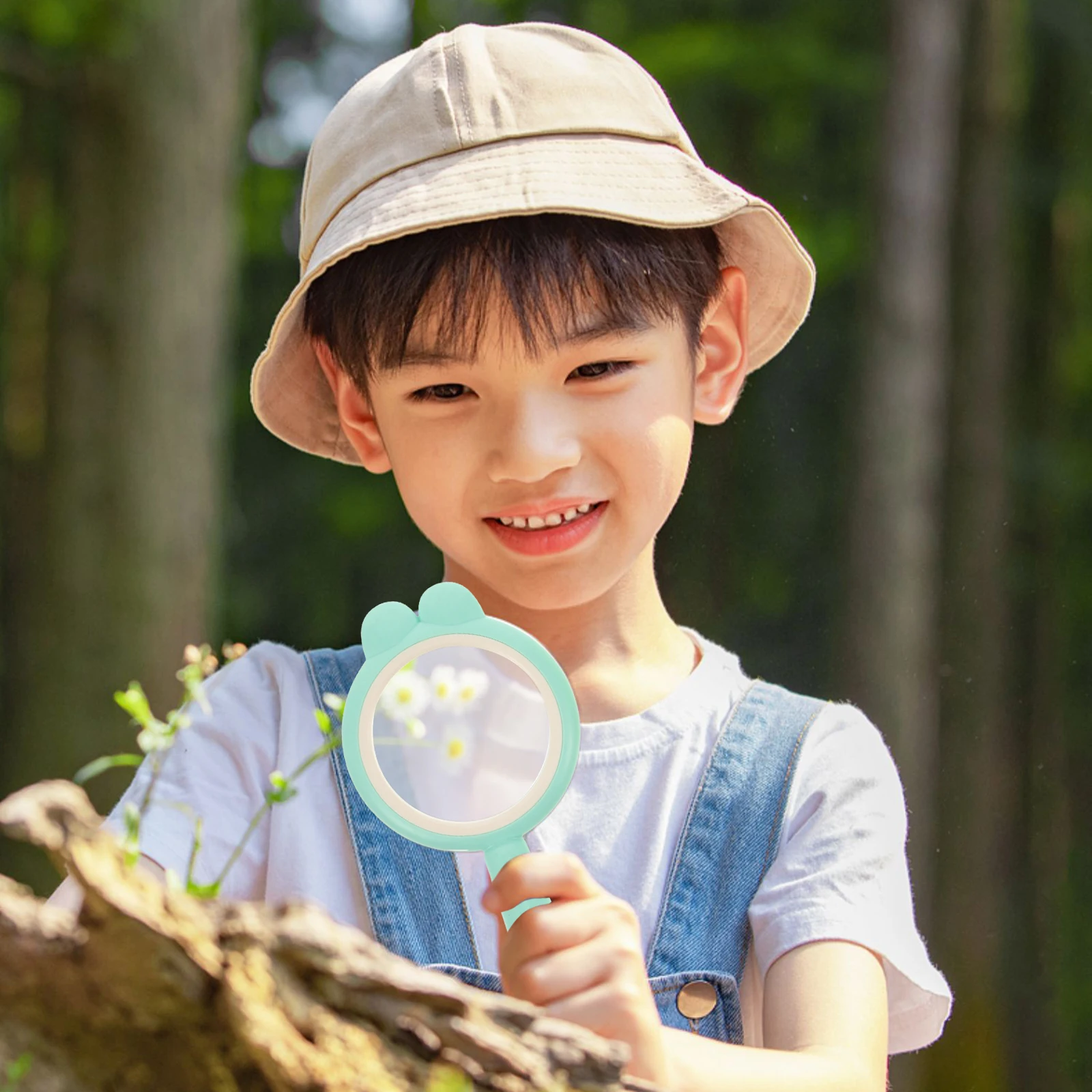 2pcs 볼록 렌즈 돋보기 도구 어린이를위한 휴대용 휴대용 야외 관찰 물리학 광학 렌즈 교육