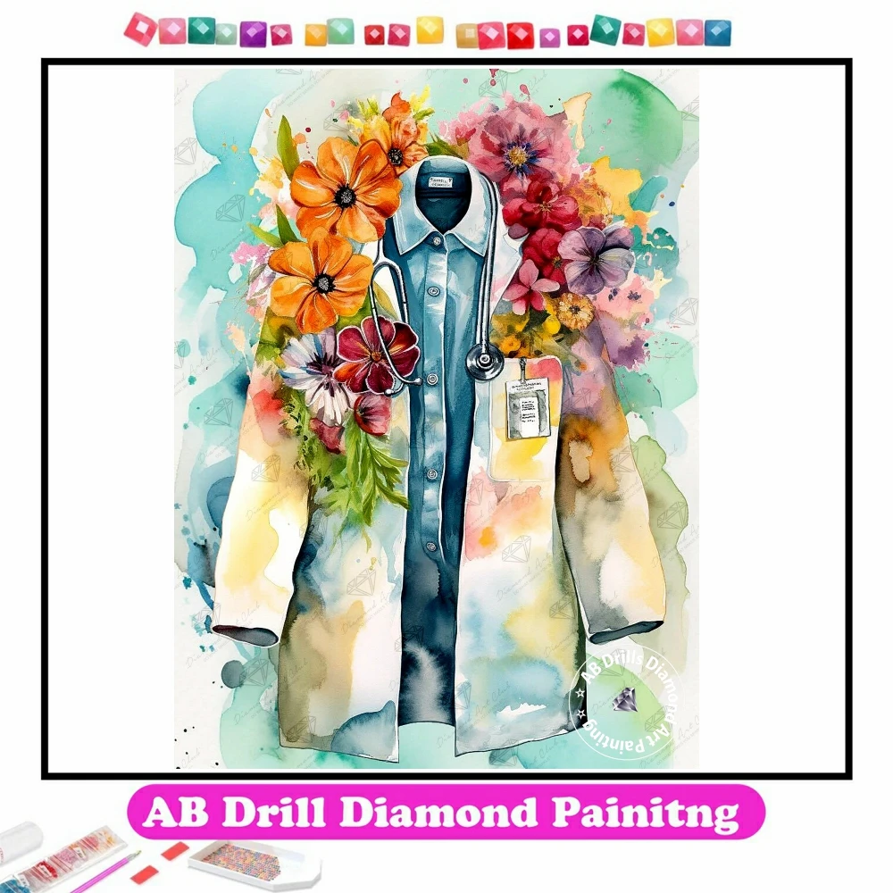 

Police Firefighter Doctor 5D DIY AB Diamond Painting Mosaic Flower Embroidery Cross Stitch Picture Home Decor Children's Gifts