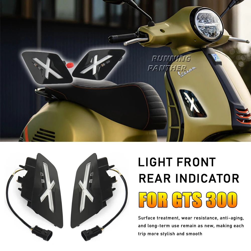 

Motorcycle LED Turn Signal Light Front Rear Running Lamp Tail Indicator Flasher For Vespa GTS 300 gts300 GTS300 2023 2024 2025