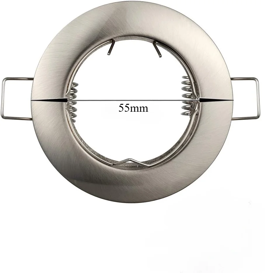 Plafonnier encastré rond en dégradsatiné, design en métal, Downlight MR16, GU10, Spot rapide, Anneau de surface pour la décoration intérieure