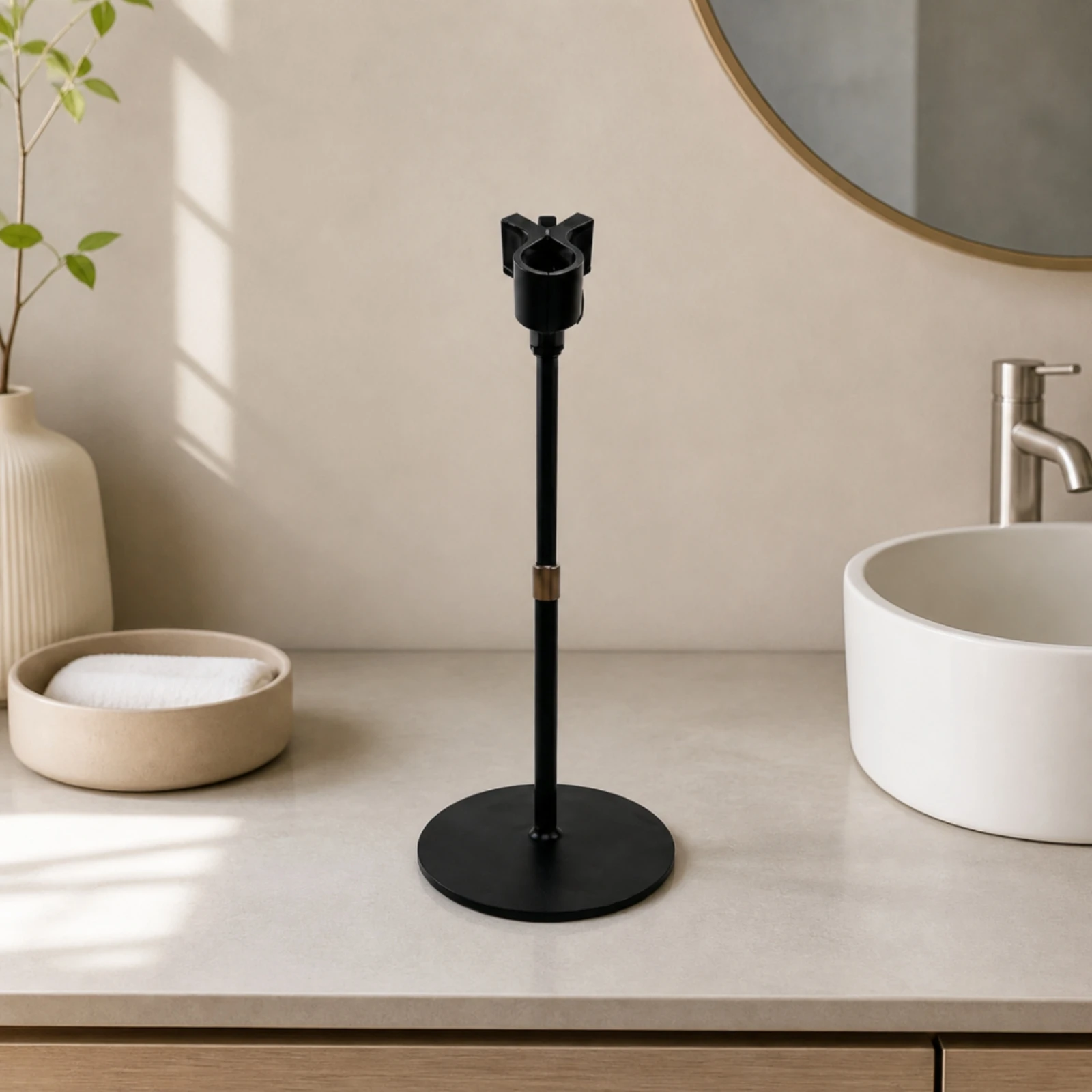 Desktop Hair-Dryer Stand Anti-Wobble Freestanding Hair Dryer Stand with Weighted Base Long-Lasting Heavy Duty