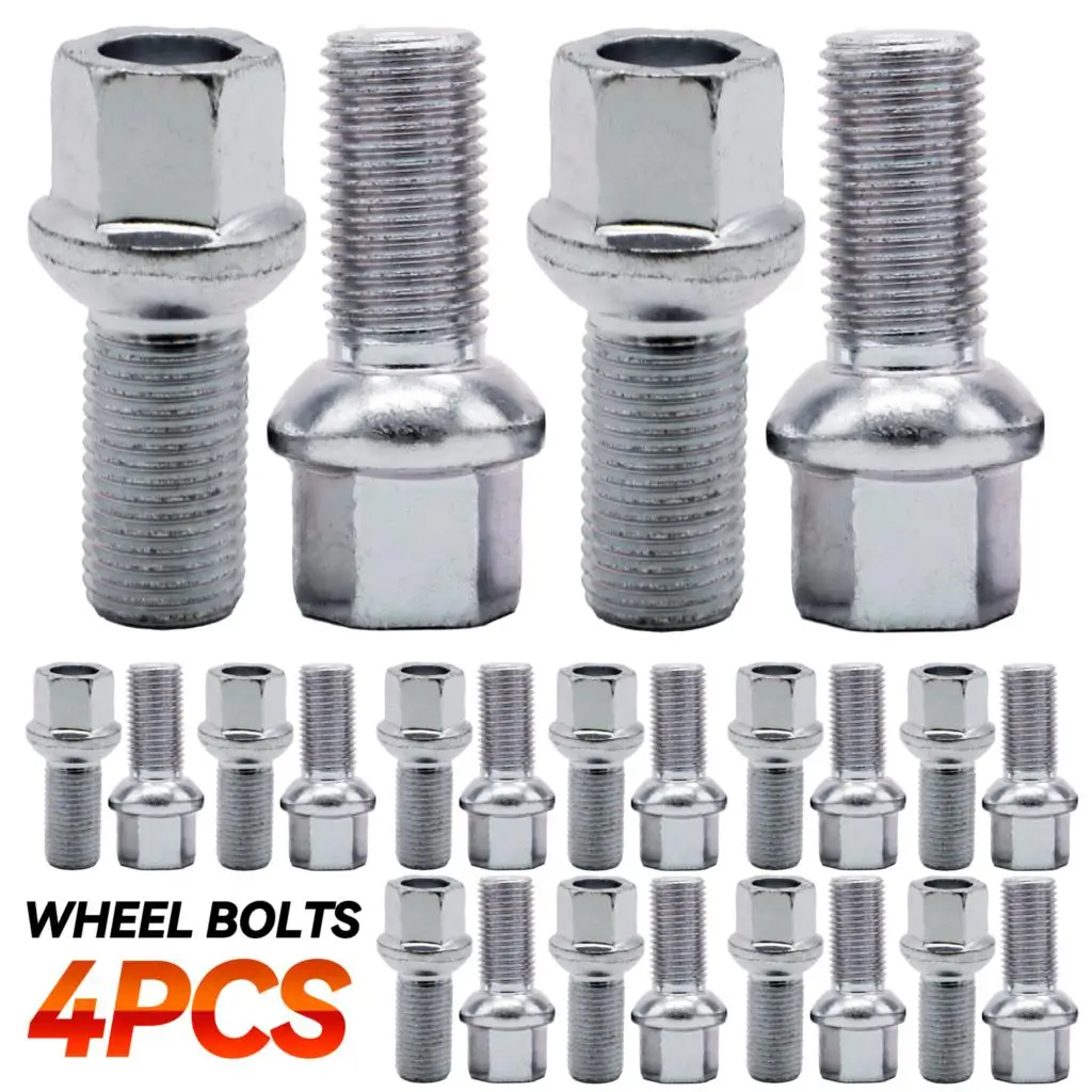 20 PCS Car Wheel Bolts WHT002437 Silver Steel Nuts Tools For Volkswagen CC 2009-2016 Jetta Audi A5 A6 A8 Accessories Truck Parts