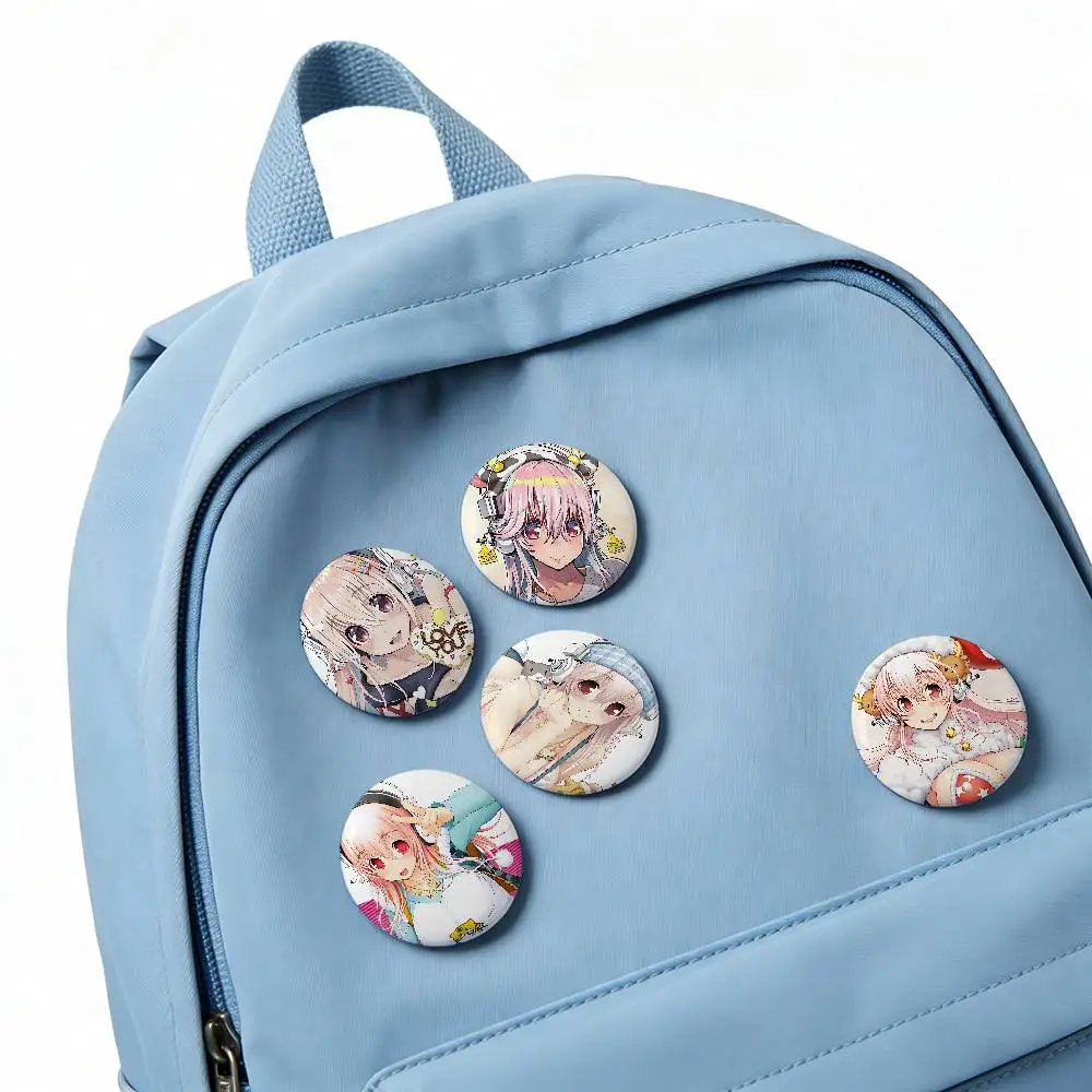 S-Super S-Sonico Badge Pins For Friend, Backpack, Clothing, Collectible Accessories, Jewelry Gift