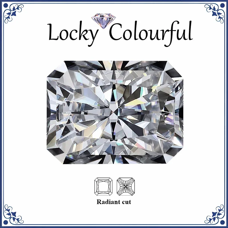 

Moissanite Radiant Shape D Color Charms Beads VVS1 for Diy Jewelry Making Necklace Rings Materials with GRA Certificate