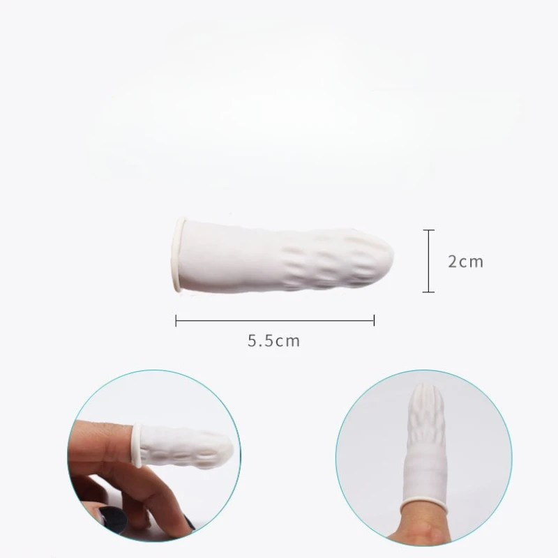 100Pcs Disposable Fingertips Protector Gloves Natural Rubber Non-slip Anti-static Latex Finger Cots Fingertips Durable Tool