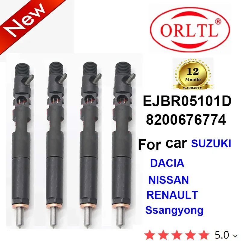 

4PC Diesel 82 00 676 774 Injector Nozzle EJBR05101D 8200676774 for RENAULT DACIA SAMSUNG SUZUKI NISSAN Euro 4