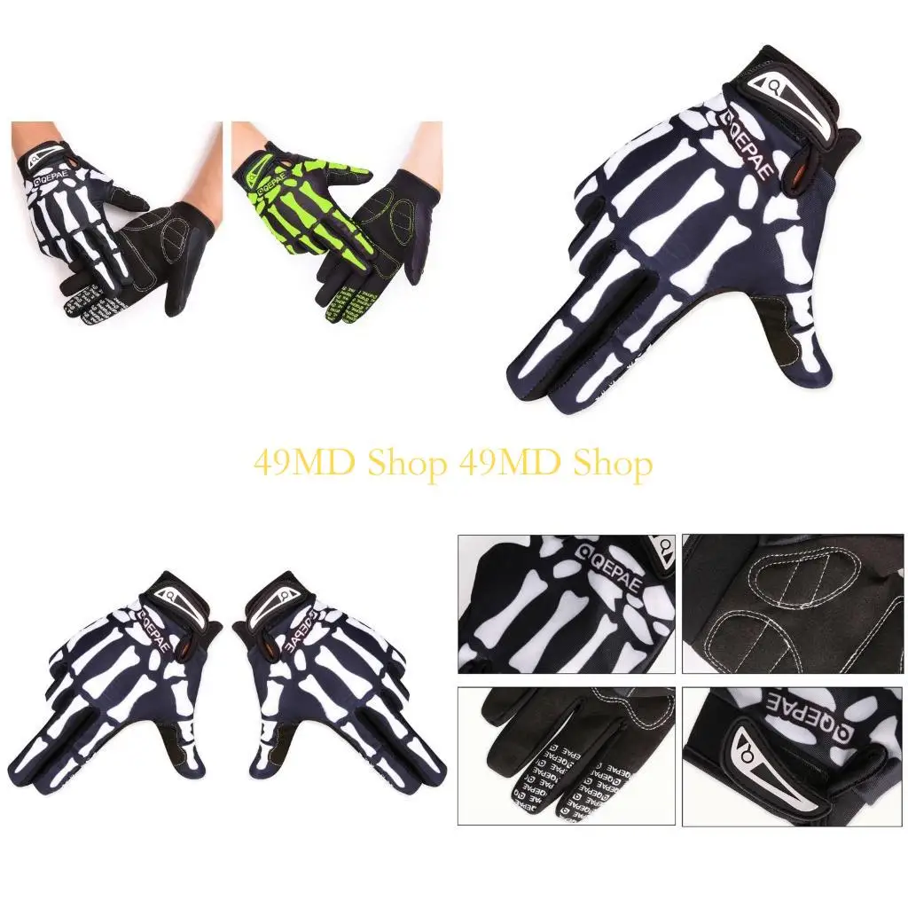 

49MD Лыжные перчатки унисекс Зимние ветрозащитные велосипедные перчатки с рисунком скелета в виде когтей