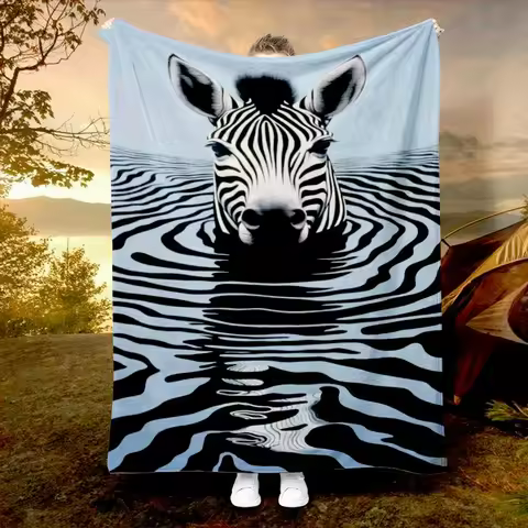 Safari Zebra Stripe Blanket Reversible Flannel Throw for Wild Elegance AllSeason Comfort Animal Print Gift