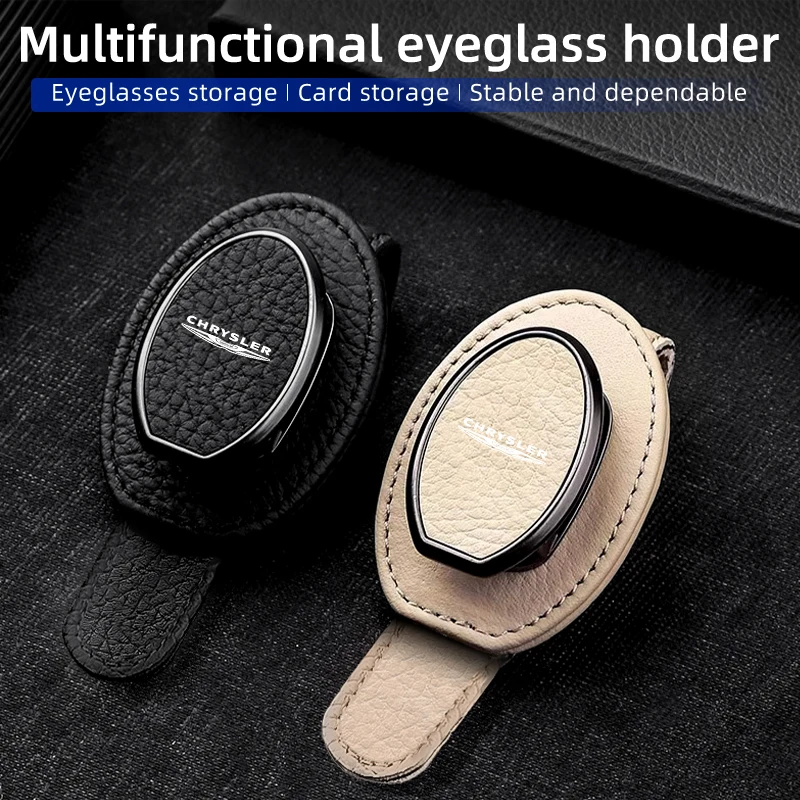 

Car Sunglasses Clip Sun Visor Glasses Holder Card Storage Stand For Chrysler 300c PT Cruiser Grand Voyager Pacifica Town Country