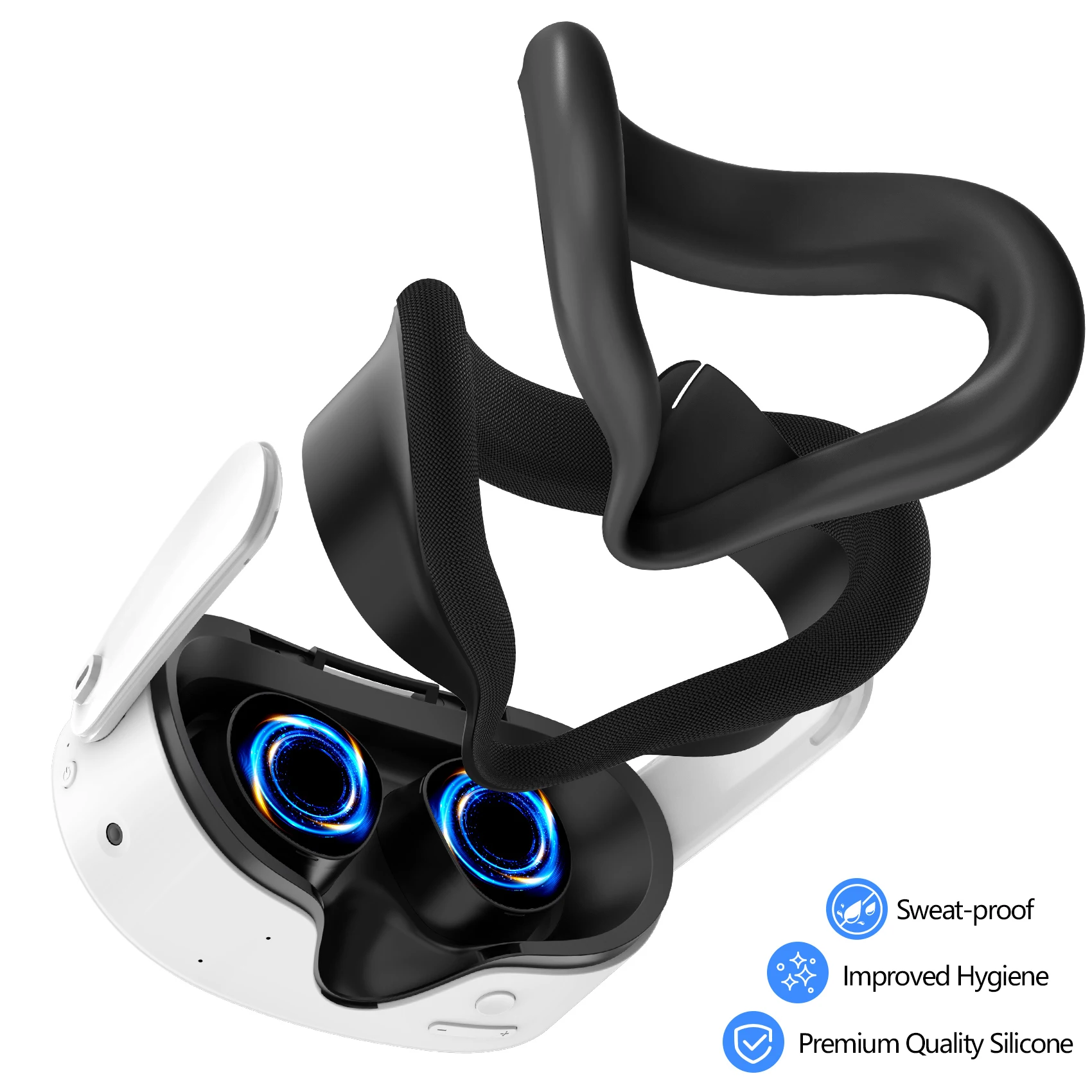 Für Meta Quest 2/Oculus Quest 3/Quest 3S Fall Ersatz Gesicht Pad Silikon Augen Abdeckung Anti-schweiß Abdeckung VR Gläser Zubehör – Detail 2