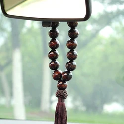 Wood Buddha Beads Car Rearview Mirror Hanging Pendant Interior Decoration Ornament Car gear pendant Accessories