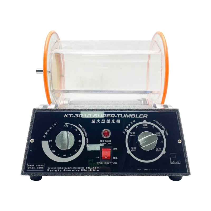 KT3010 Roller Barrel Polishing Machine Gold, Silver and Copper Jewelry Polishing and Cleaning Rotating Extra Large Roller